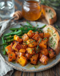 Courge rôtie au miel