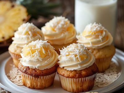Recette Délicieuse de Cupcakes à la Noix de Coco et Ananas