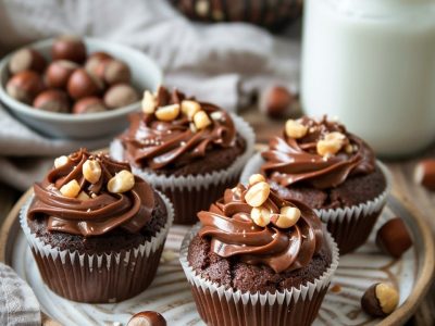 Recette Délicieuse de Cupcakes au Nutella et Noisettes