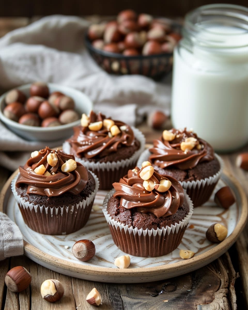 Cupcakes au Nutella et noisettes
