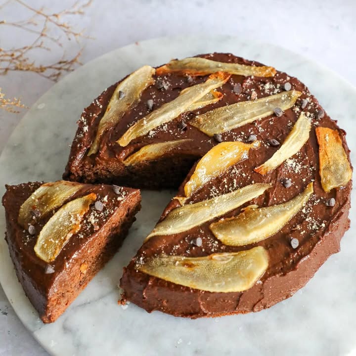 Gâteau Chocolat-Poire Vegan