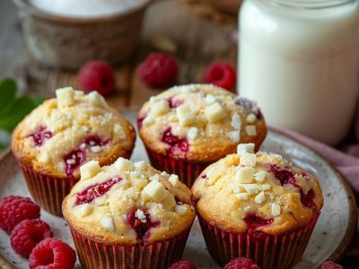 Recette Délicieuse de Muffins aux Framboises et Chocolat Blanc