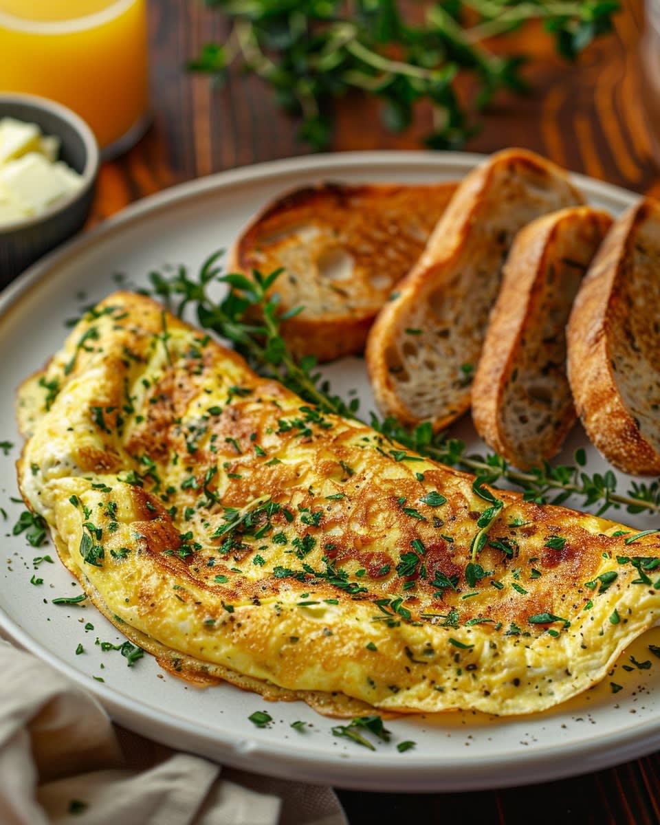 Omelette au fromage et fines herbes