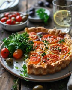Tarte au thon et tomates