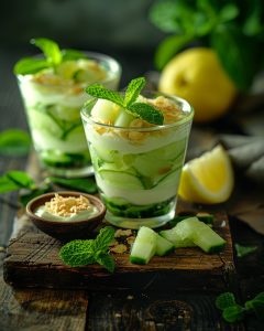 Verrine concombre et menthe