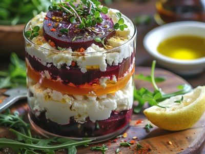 Recette de Verrine de Betterave et Chèvre Frais : Une Entrée Délicieuse et Élégante