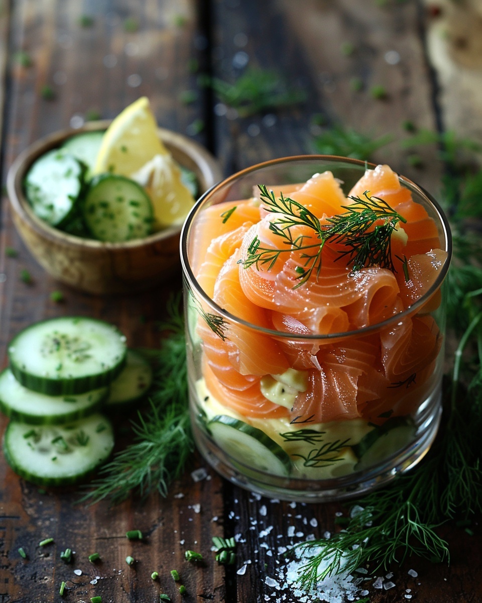 Verrine de mousse de saumon