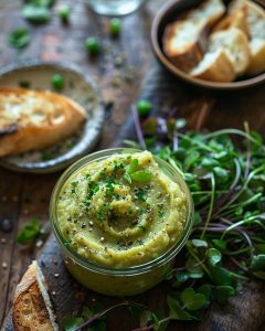 Verrine de purée de pois cassés