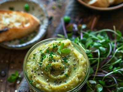 Recette Facile de Verrine de Purée de Pois Cassés : Santé et Délice en Une Bouchée