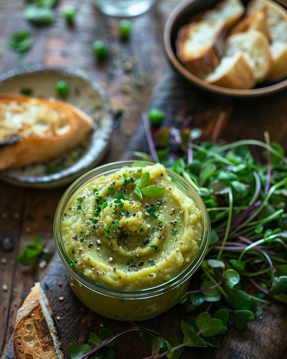 Verrine de purée de pois cassés