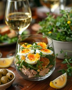 Verrine de thon et œufs mimosa