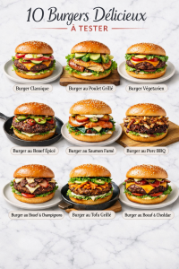 10 Burgers Délicieux à Tester