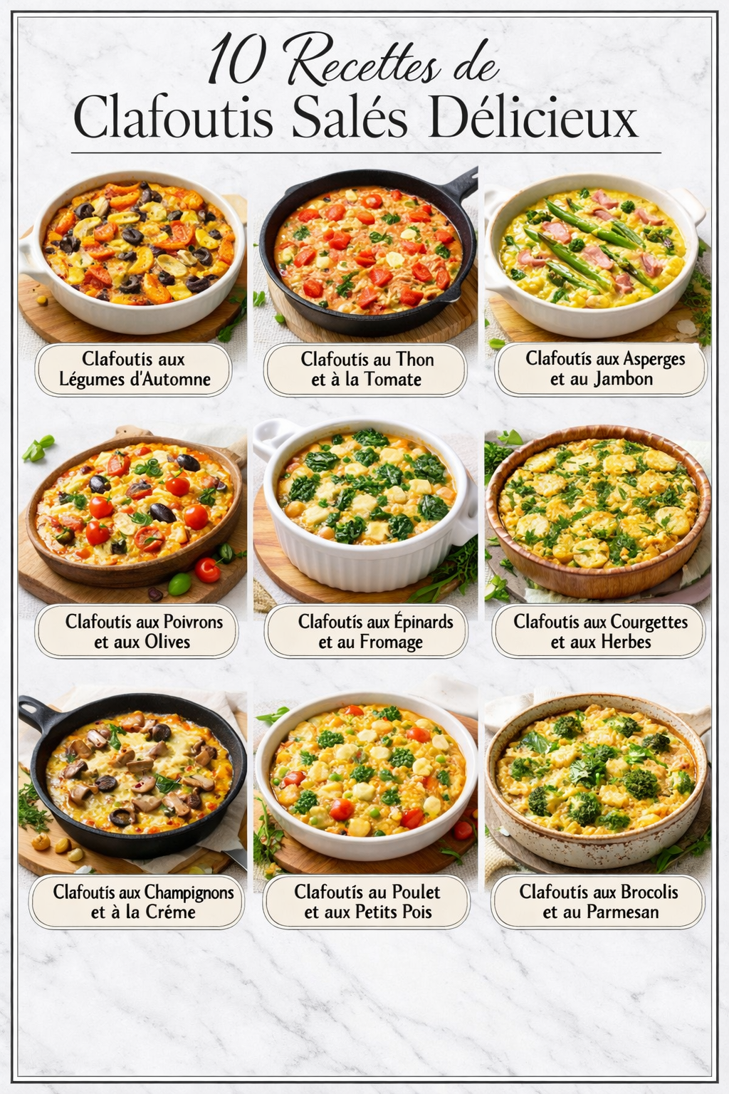 10 Recettes de Clafoutis Salés Délicieux