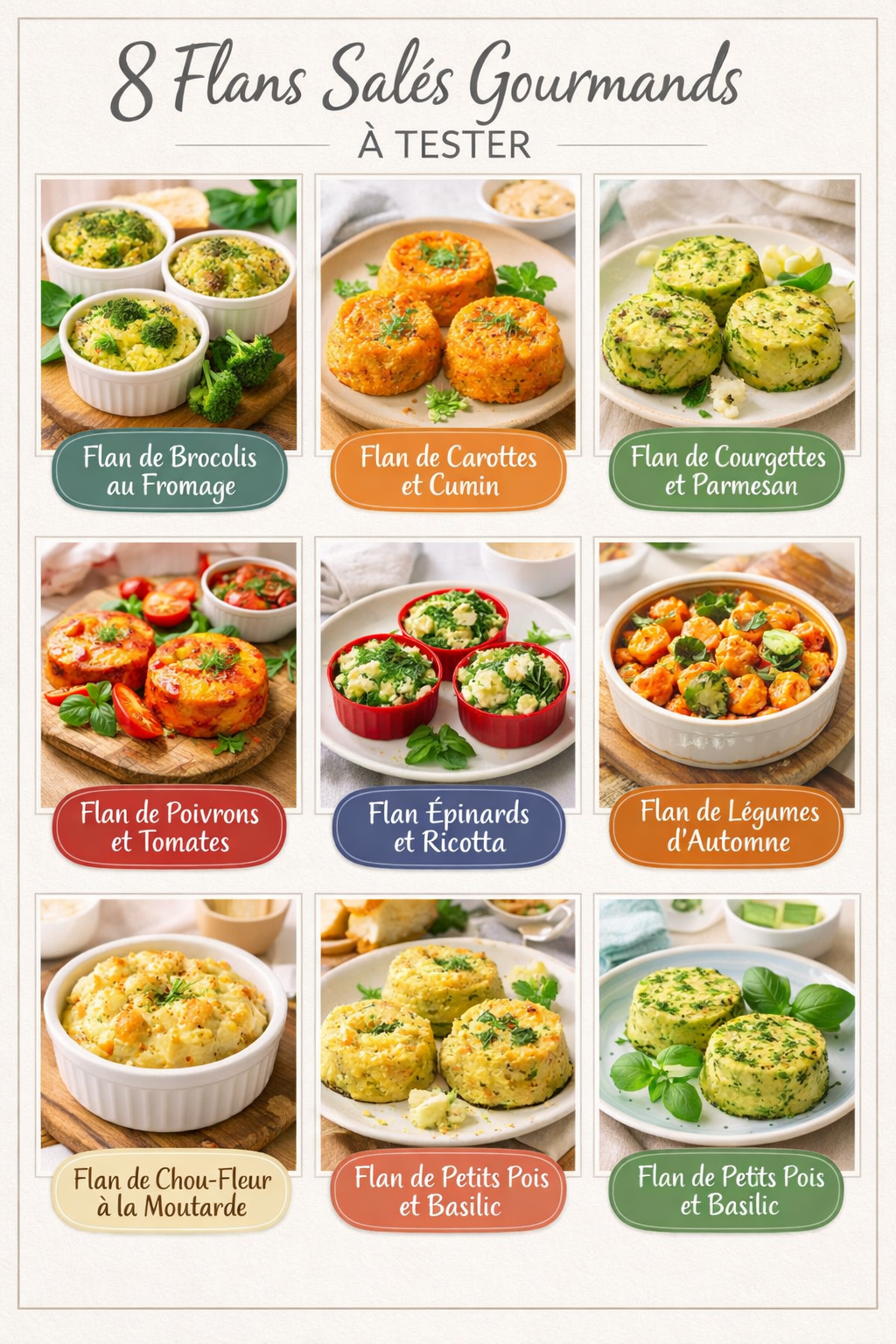 8 Flans Salés Gourmands à Tester
