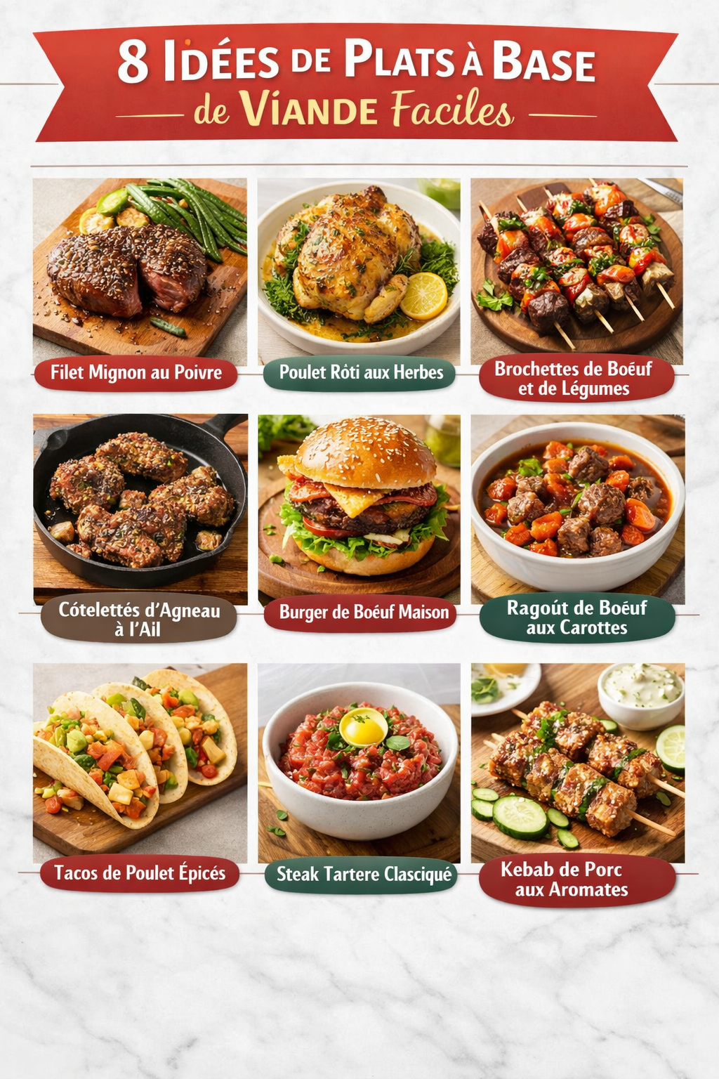 8 Idées de Plats à Base de Viande Faciles