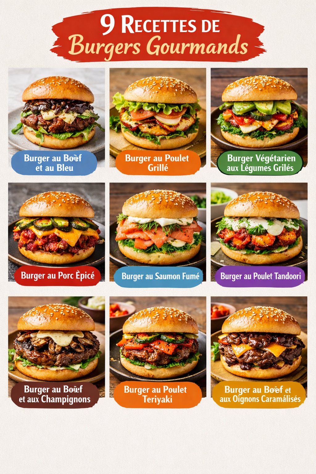9 Recettes de Burgers Gourmands