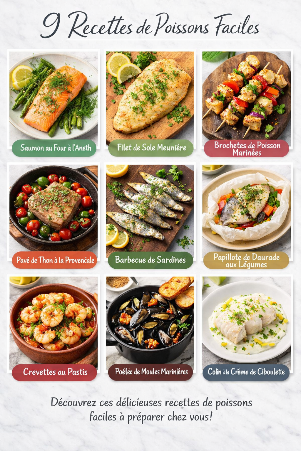9 Recettes de Poissons Faciles
