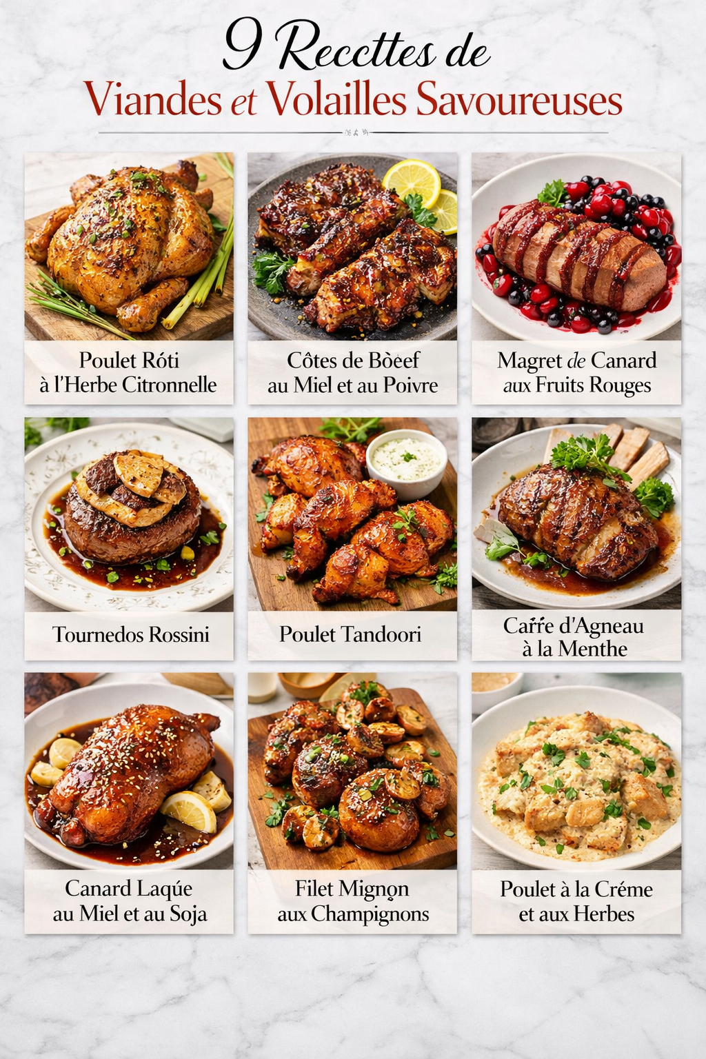 9 Recettes de Viandes et Volailles Savoureuses