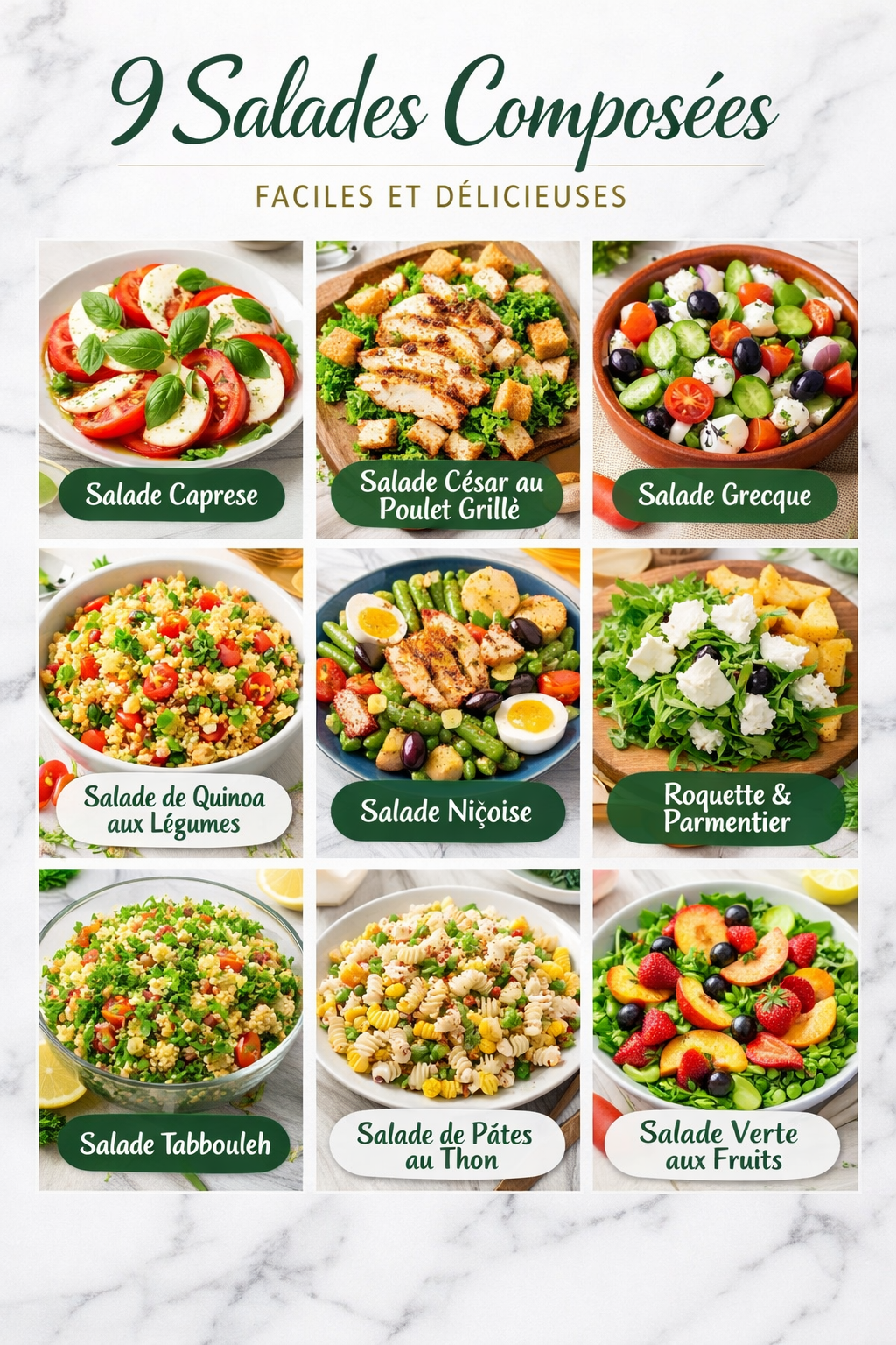 9 Salades Composées Faciles et Délicieuses