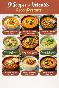 9 Soupes et Veloutés Réconfortants