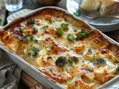 Recette Délicieuse du Gratin de Brocolis au Cheddar