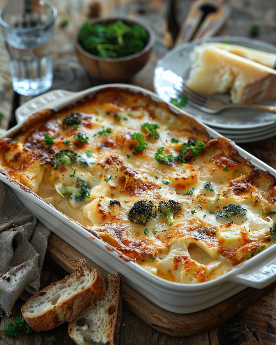 Gratin de brocolis au cheddar