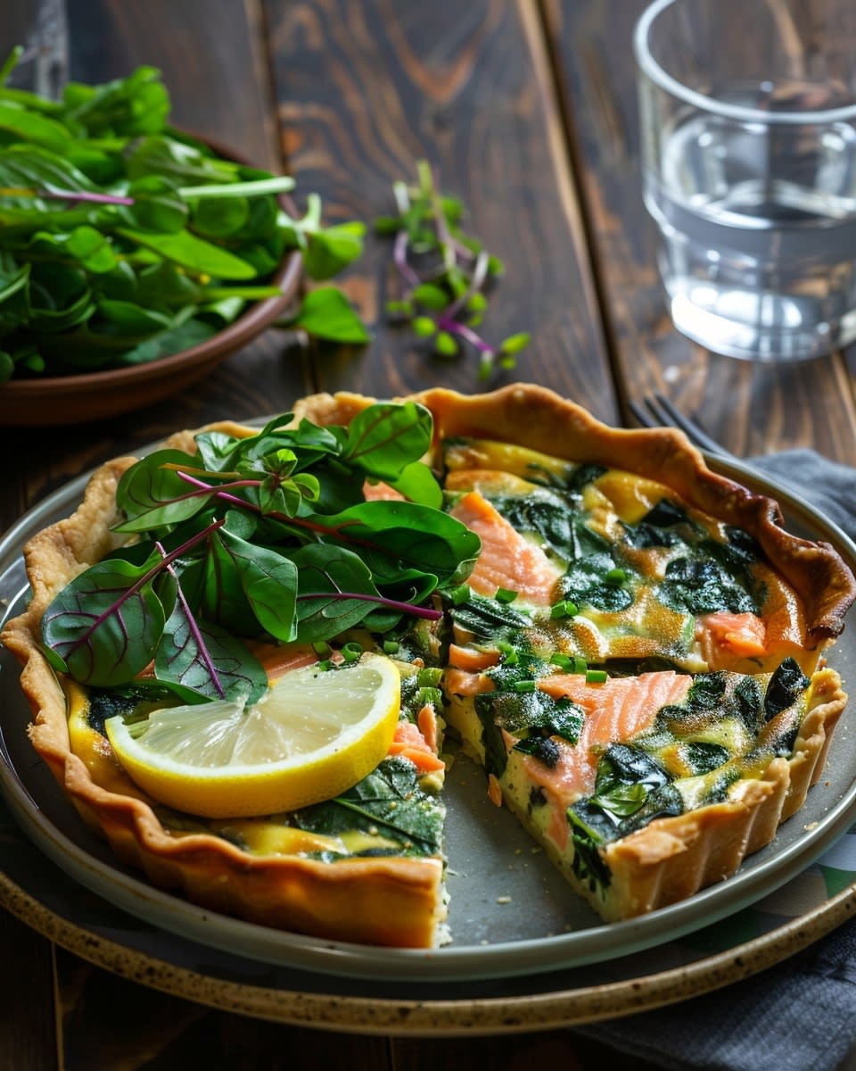 Quiche au saumon et épinards