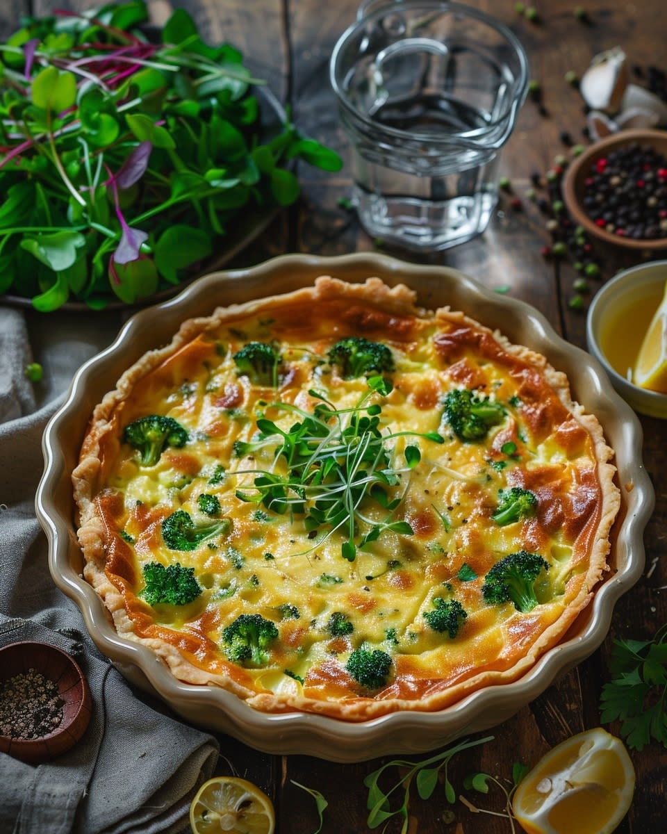 Quiche aux brocolis et fromage
