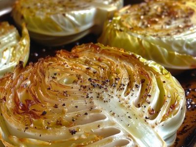 Steaks de chou rôtis, délice végétal facile
