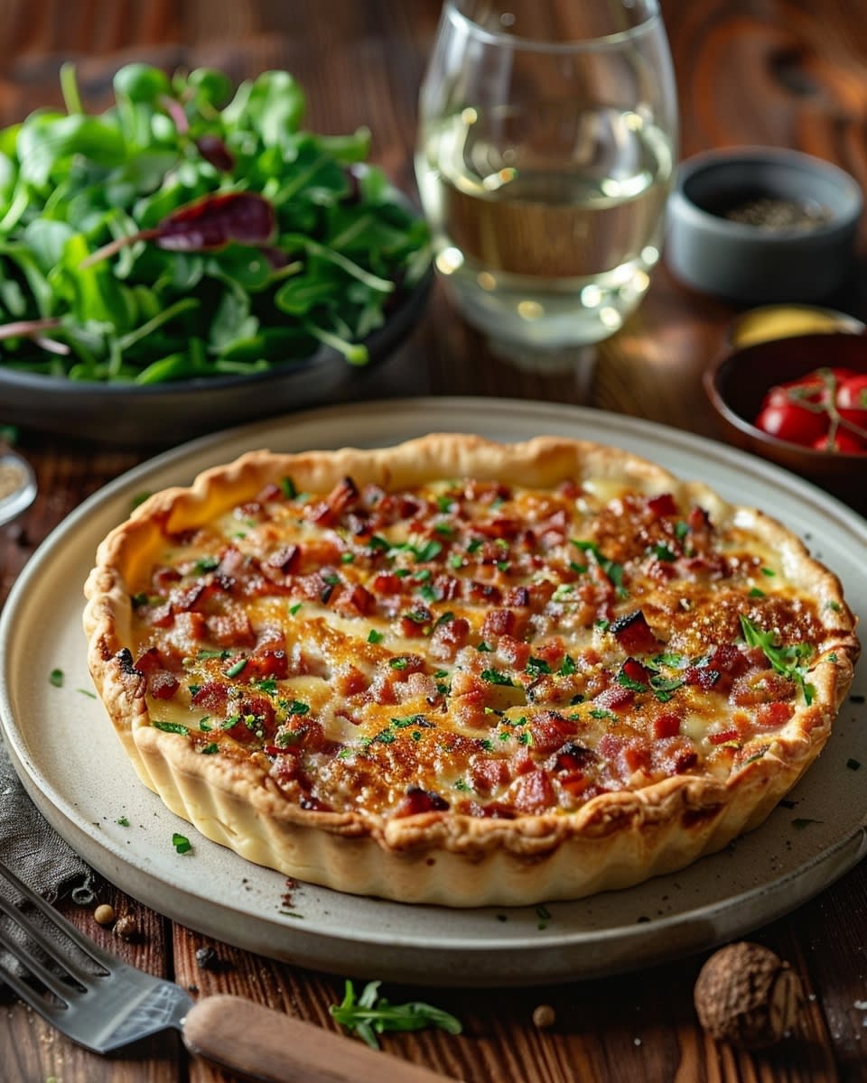 Tarte aux poireaux et lardons