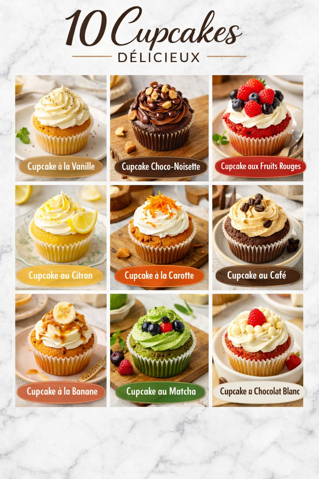 10 Cupcakes Délicieux