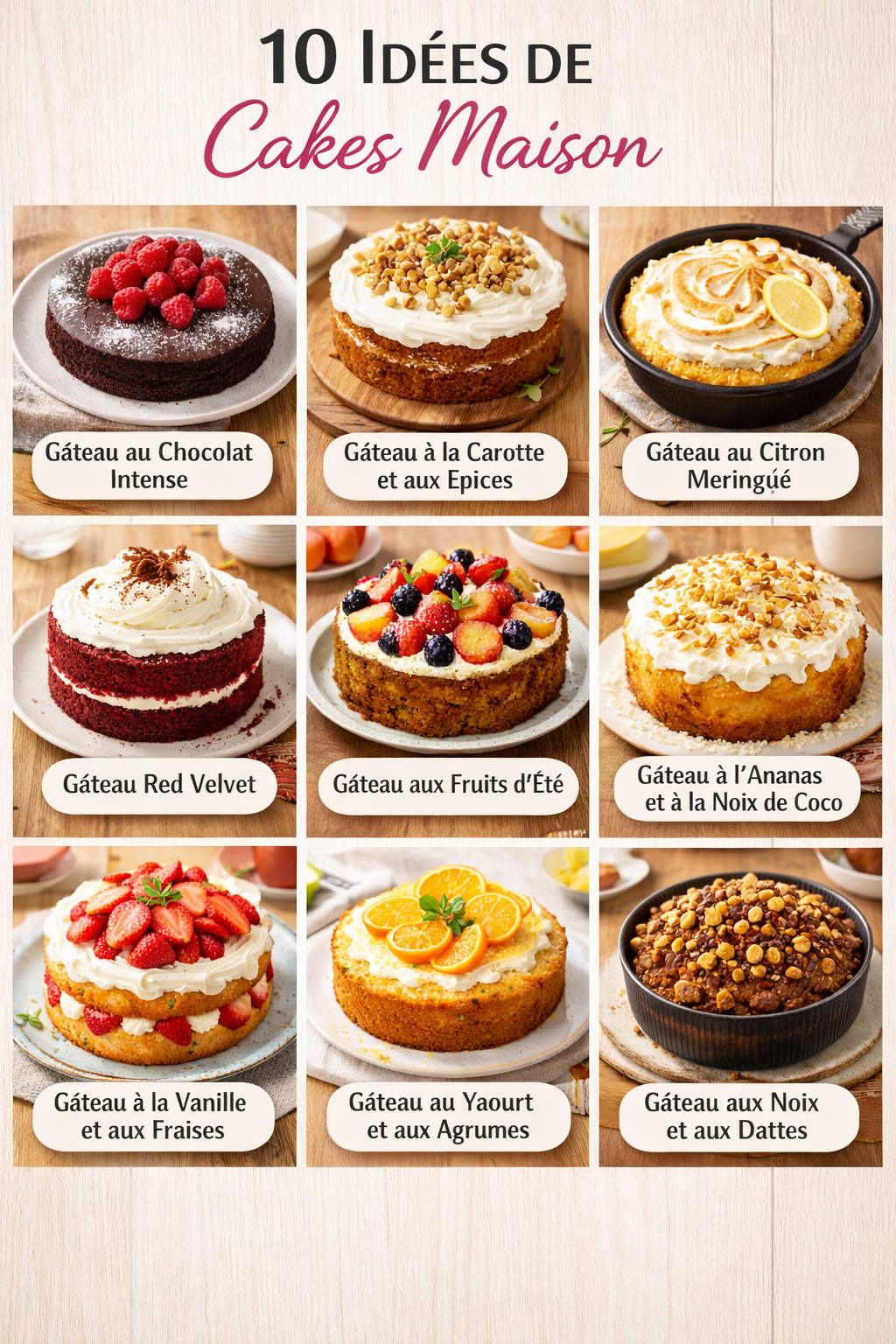 10 Idées de Cakes Maison