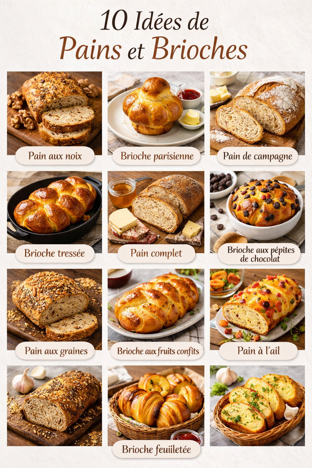 10 Idées de Pains et Brioches
