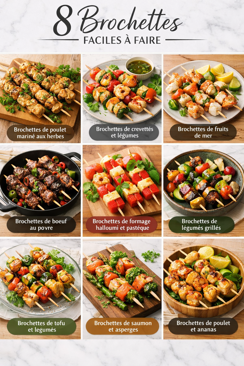 8 Brochettes Faciles à Faire