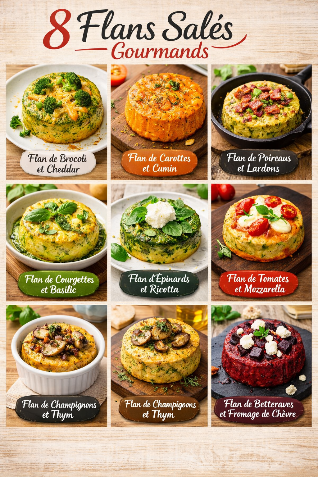 8 Flans Salés Gourmands