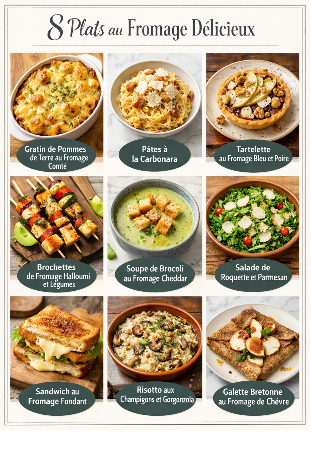 8 Plats au Fromage Délicieux