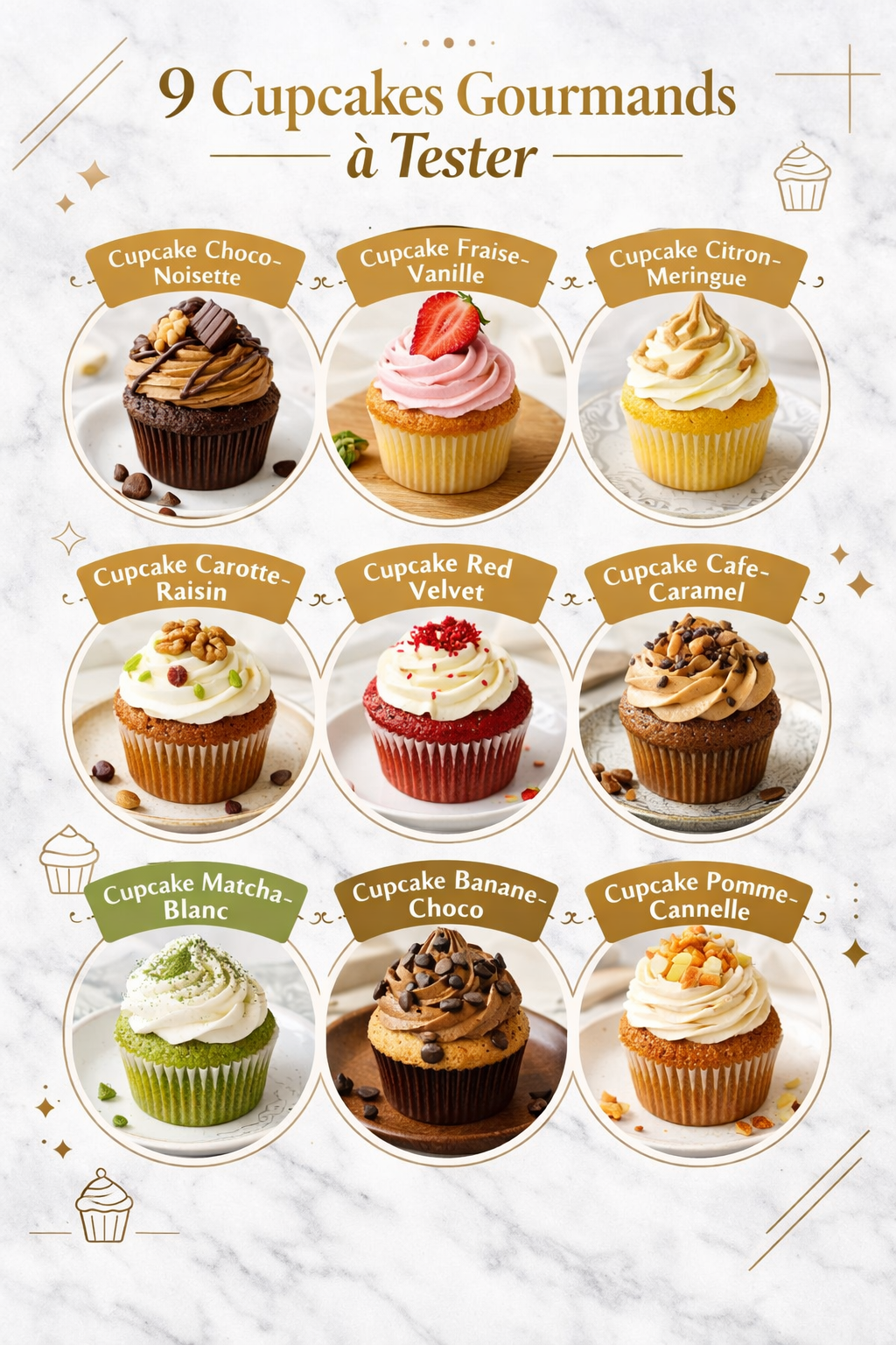 9 Cupcakes Gourmands à Tester