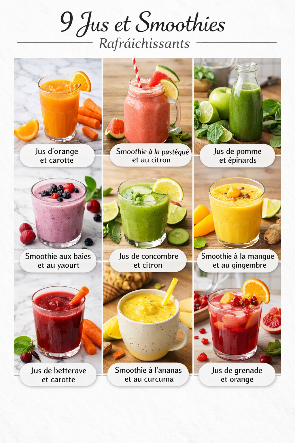 9 Jus et Smoothies Rafraîchissants