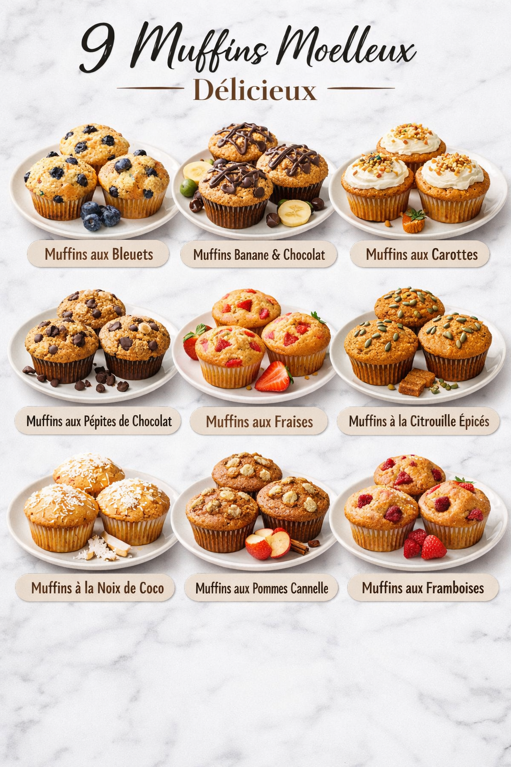 9 Muffins Moelleux Délicieux