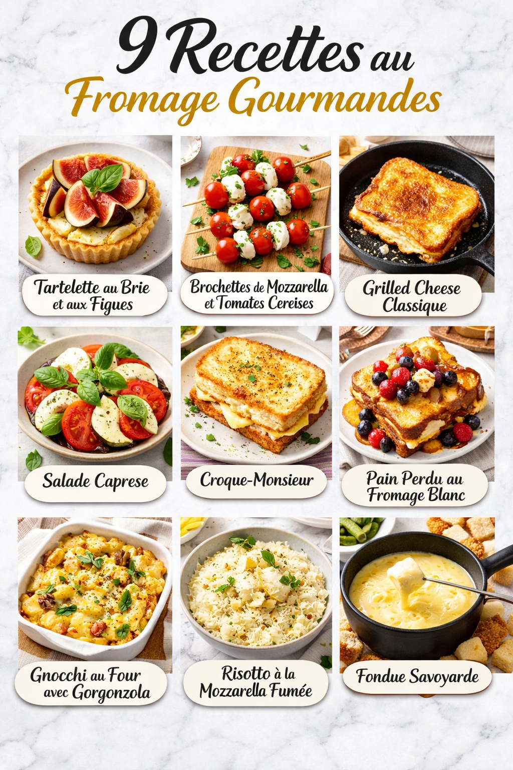 9 Recettes au Fromage Gourmandes