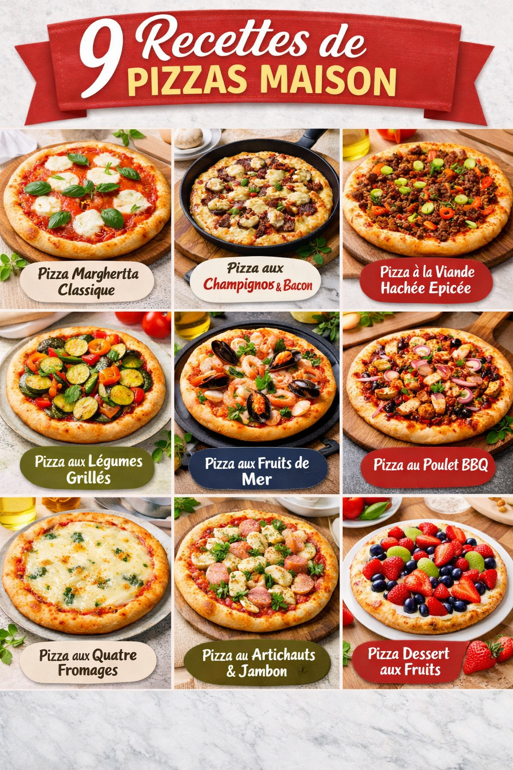 9 Recettes de Pizzas Maison