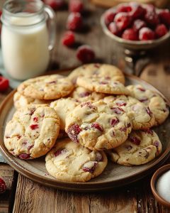 Cookies au chocolat blanc et framboises
