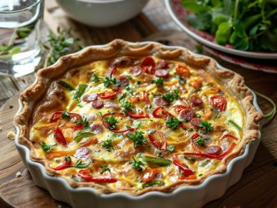 Recette Facile de Quiche au Poivron et Chorizo : Une Délicieuse Recette pour Tous les Jours