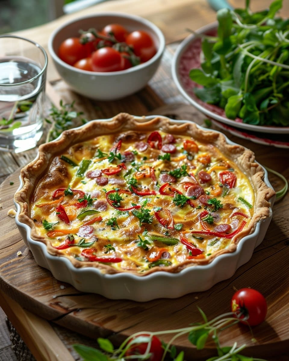Quiche au poivron et chorizo