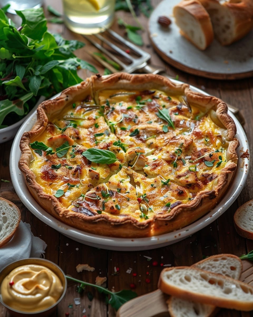 Quiche au poulet et curry