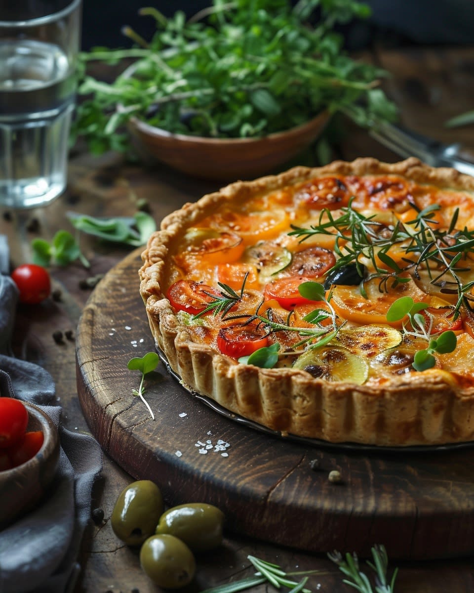 Tarte rustique aux légumes rôtis