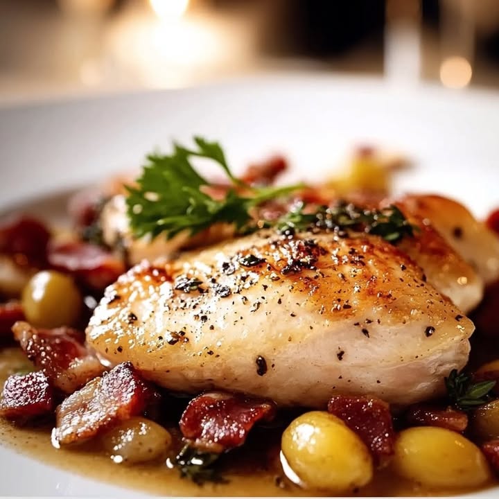 Poulet Moutarde Lardons : Recette Facile et Délicieuse
