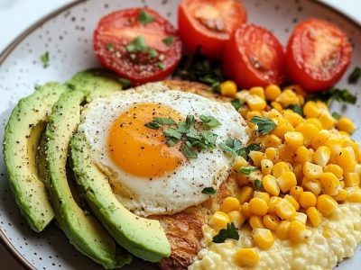 Assiette Avocat Maïs : Recette Fraîche et Saine pour le Petit-Déjeuner