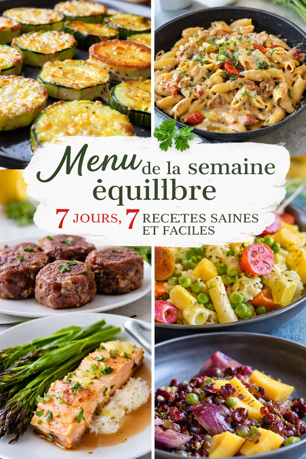 Menu de la semaine équilibré : 7 jours, 7 recettes saines et faciles