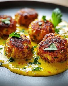 Boulettes de Chou-Fleur et Pois Chiches à la Sauce Curry Gingembre